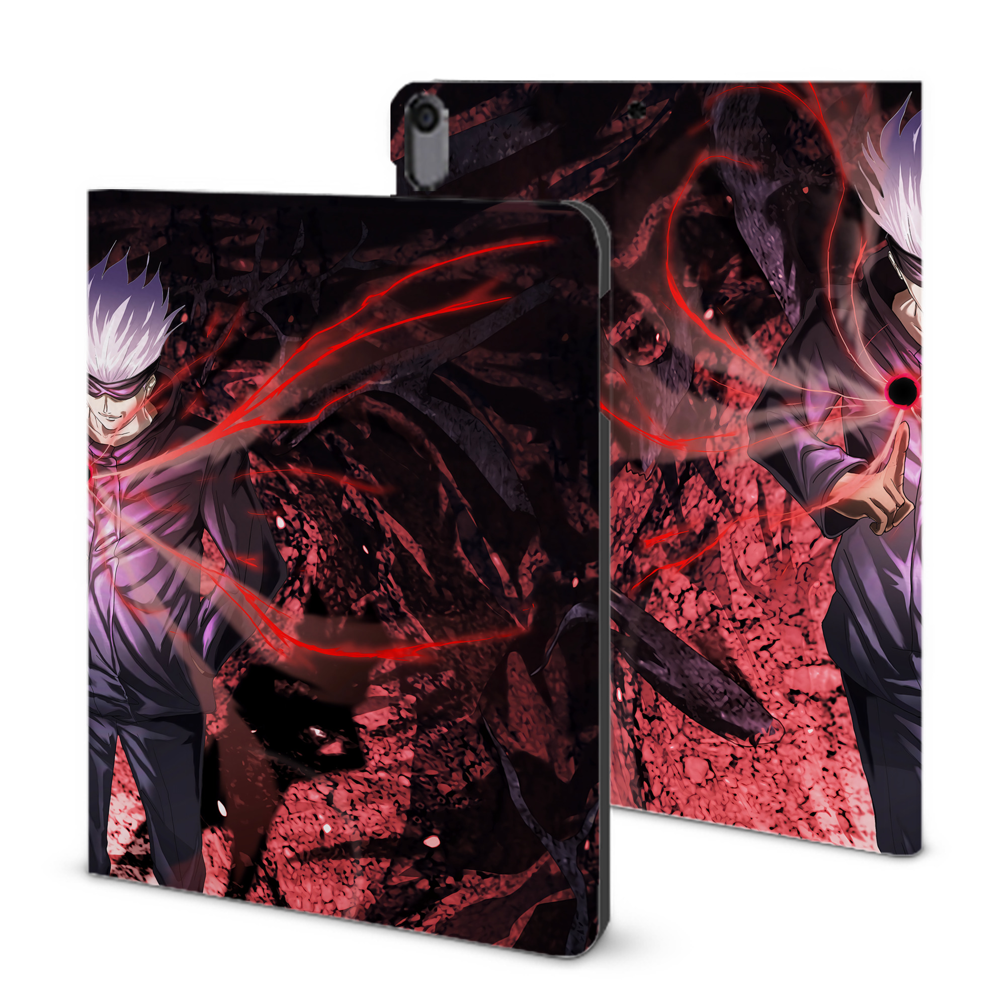 （画像用） 呪術廻戦 Jujutsu Kaisen IPad ケース ブック型 PUレザー TPU 耐衝撃 軽量 薄型 ペン収納なし 全面保護 IPad 各モデル対応
